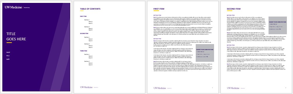 UW Pediatrics multipage report