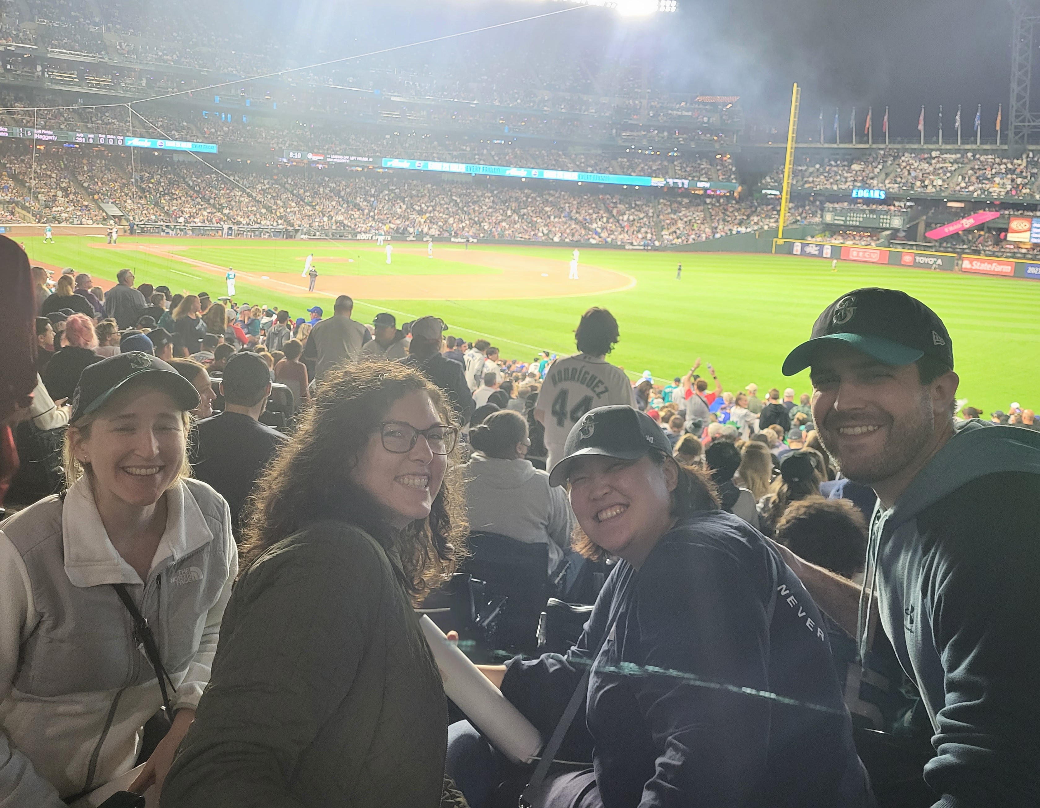 Fellows at a baseball game