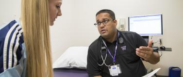 Adolescent receiving a heart screening with UW Medicine