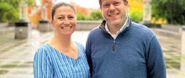 Pediatric genetics researchers Drs. Alex Keefe (left) and Danny Miller. 